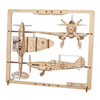 Kampfflieger 2,5D-Holzpuzzle im Rahmen mit Propellerflugzeugen