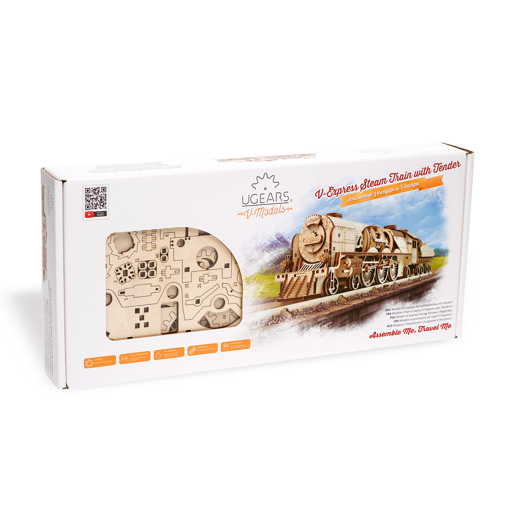 V-Express Dampflokomotive mit Tender – Verpackung