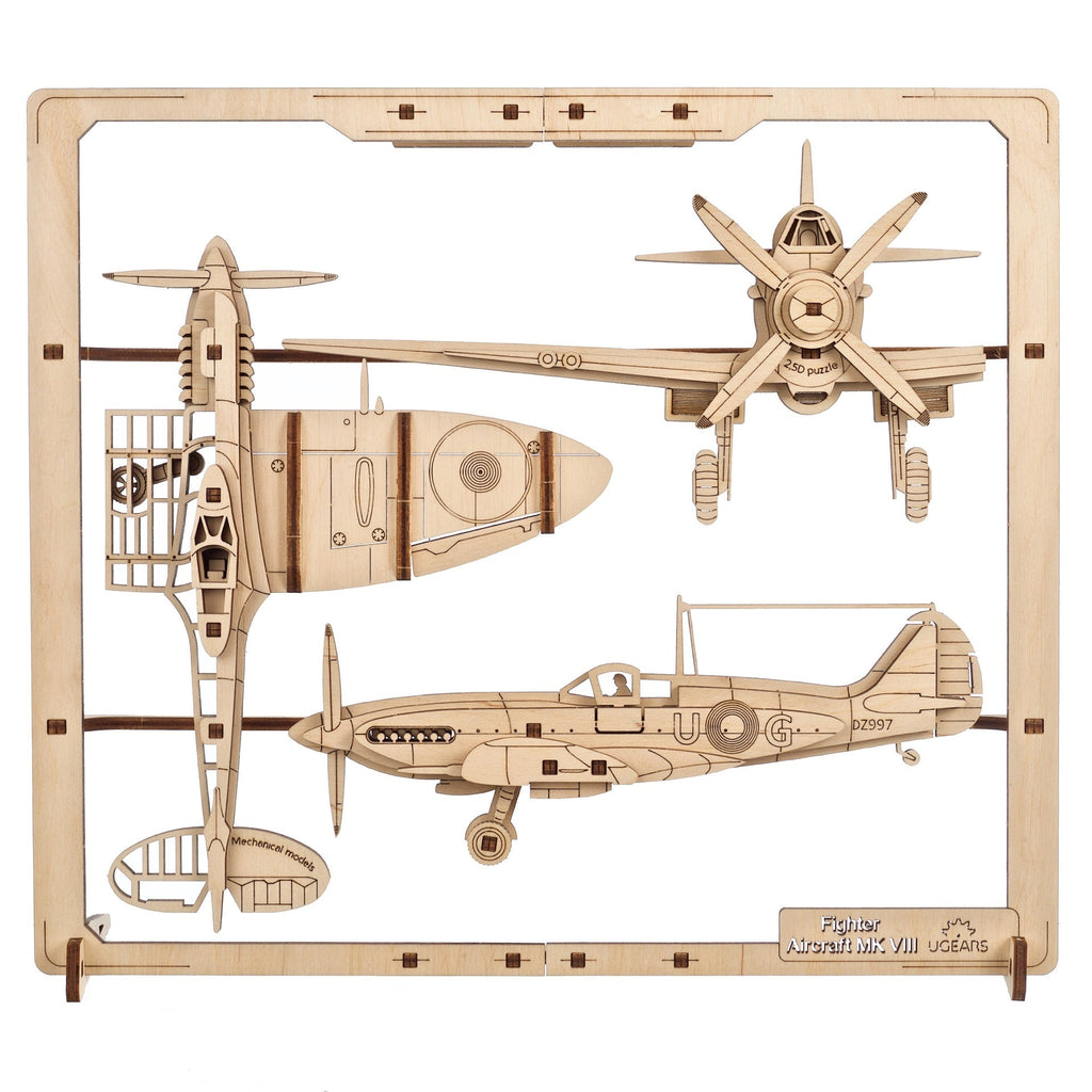UGEARS Kampfflieger 2,5D-Holzpuzzle