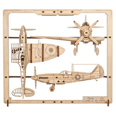 UGEARS Kampfflieger 2,5D-Holzpuzzle
