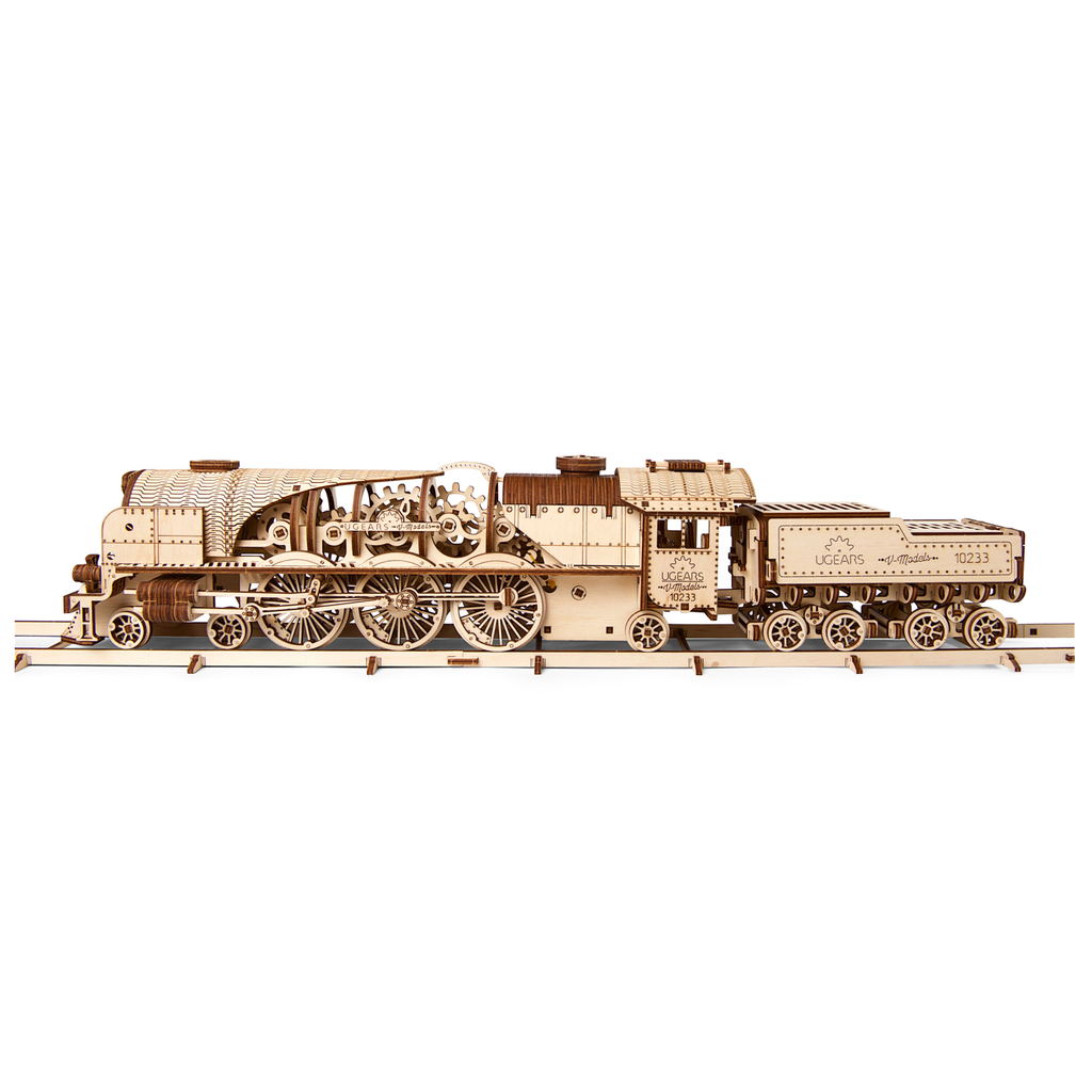 V-Express Dampflokomotive mit Tender – Ansicht