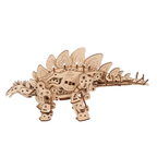 Stegosaurus aus Holz mit Rückenplatten, Seitenansicht