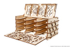 Wooden Card Holder with card compartment open