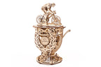Wooden Automaton Cyclist: cyclist on top of a trophy