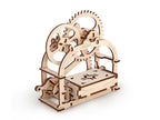 Wooden Jewelry Box with large gear and crank