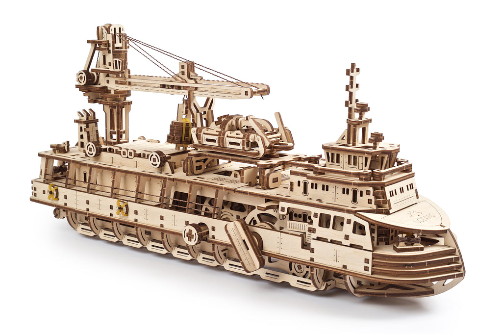 UGEARS Research Vessel wooden model kit