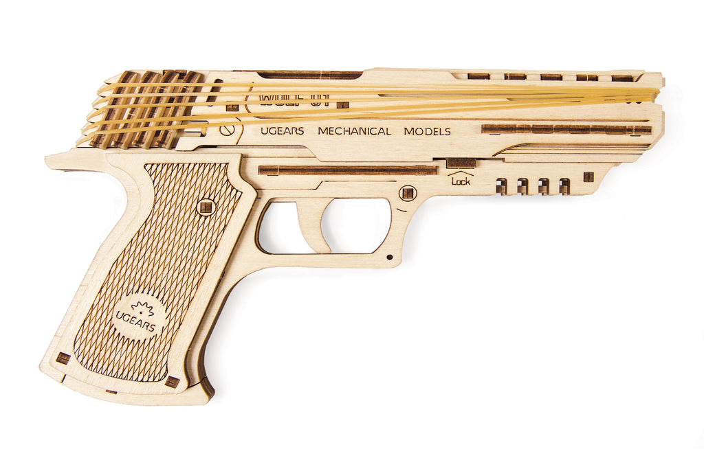 UGEARS Wolf-01 rubber band gun wooden model kit