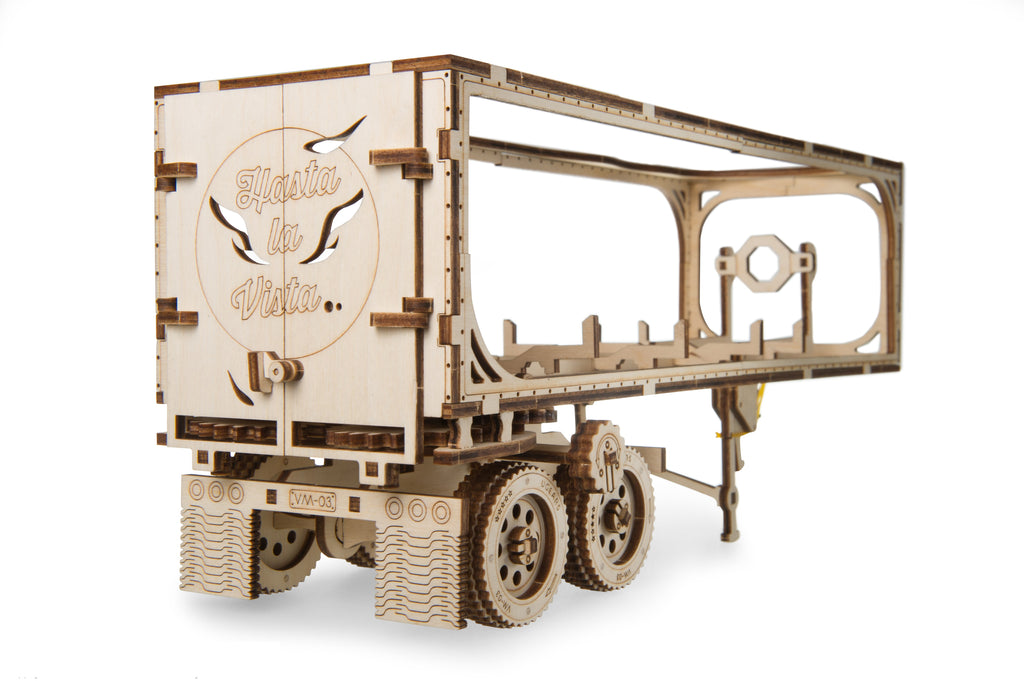 Wooden trailer for Heavy Boy Truck with canopy frame and double axle