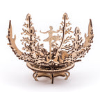 Wooden Mechanical Flower with a dancer in the centre